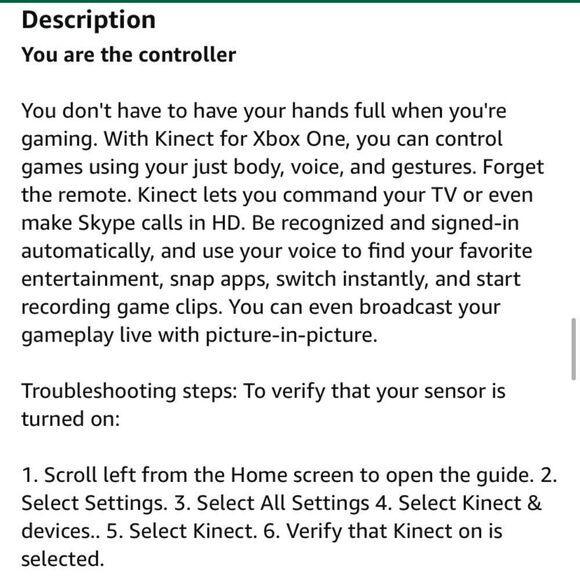 Microsoft Xbox One Kinect Sensor Bar | Motion Sensor Camera | Pre-Owned - Picture 2 of 8